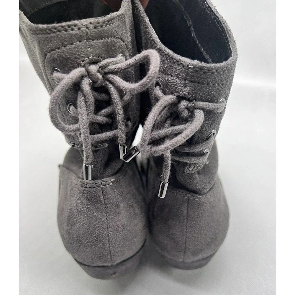 Indigo Rd Joss Faux Suede Slip On Ankle Booties Boots Gray Women's Size 8